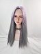 Evahair Purple to Grey Ombre Long Straight Synthetic Wig