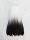 Evahair 2022 New Style White to Black Ombre Long Straight Synthetic Wig with Bangs