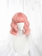Evahair 2021 New Style Peach Pink Short Wavy Synthetic Wig with Bangs