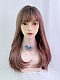Evahair 2021 New Style Fuchsia Pink Long Straight Synthetic Wig with Bangs