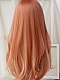 Evahair 2021 New Style Orange and Golden Mixed Color Long Wavy Synthetic Wig with Bangs