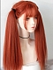 Evahair 2021 New Style Orange Long Straight Synthetic Wig with Bangs