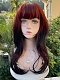 Evahair 2022 New Style Red to Black Ombre Long Straight Synthetic Wig with Bangs