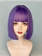 Evahair 2021 New Style Cute Purple Bob Straight Synthetic Wig with Bangs