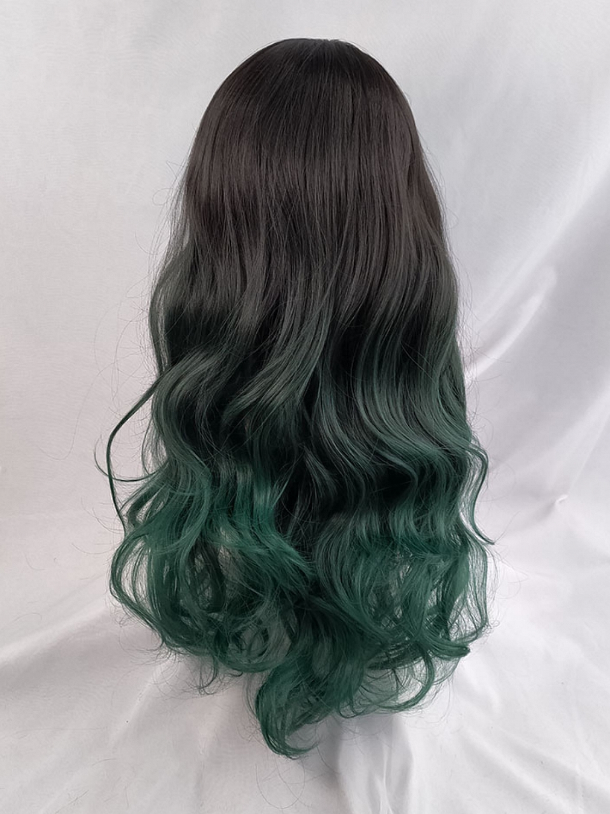 Evahair Dark to Green Ombre Long Wavy Synthetic Wig with Bangs - Home -  EvaHair