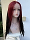 Evahair 2022 New Style Red to Black Ombre Long Straight Synthetic Lace Front Wig