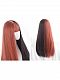 Evahair Half Black and Half Orange Long Straight Synthetic Wig with Bangs