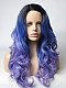 Fading Deep Purple Long Wavy Synthetic Lace Front Wig