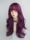 Evahair 2021 New Style Deep Purple Long Wavy Synthetic Wig with Bangs