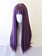 Evahair 2021 New Style Cool Purple Long Straight Synthetic Wig with Bangs