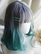 Evahair 2021 New Style Lolita Purple to Teal Short Wavy Synthetic Wig with Bangs 