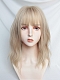 Evahair 2021 New Style Blonde Medium Wavy Synthetic Wig with Bangs