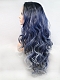 European and American style front lace long curl gradient color wig