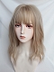 Evahair 2021 New Style Blonde Medium Wavy Synthetic Wig with Bangs