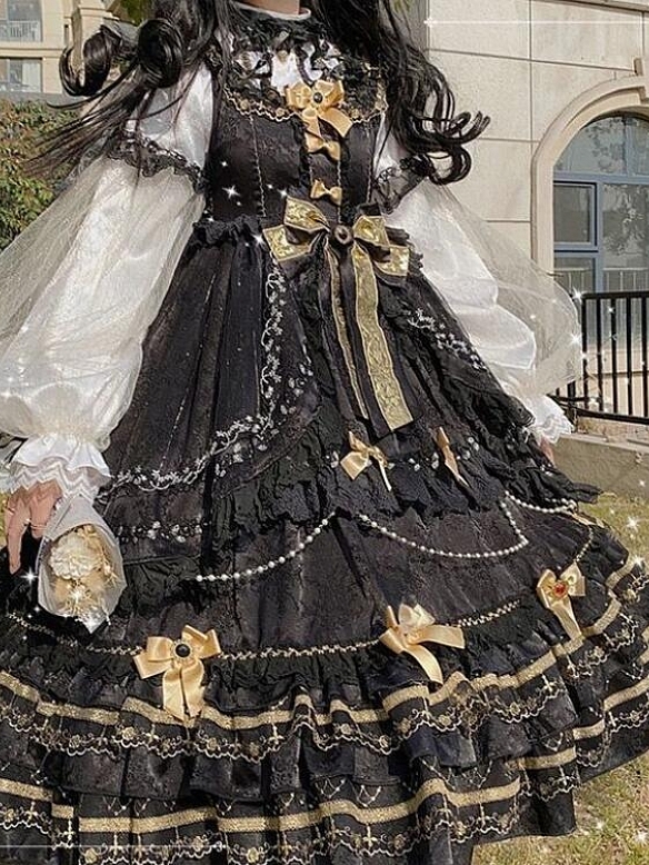 Evahair vintage royal style lolita dress with bowknots