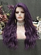 Evahair Dark Purple Long Wavy Synthetic Lace Front Wig