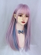 Lolita unicorn gradient hime cut long wig