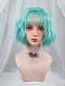 Evahair Cute Teal Green Bob Wavy Synthetic Wig with Bangs