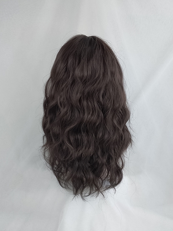 Evahair 2021 New Style Blackish Brown Long Wavy Synthetic Wig with Bangs