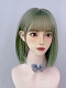 Evahair 2021 New Style Green Bob Short Straight Synthetic Wig with Bangs