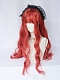 Evahair 2021 New Style Lolita Red Long Wavy Synthetic Wig with Bangs