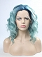 Teal Green Wavy Bob Synthetic Lace Front Wig