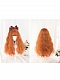 Evahair Orange Long Wavy Synthetic Wig with Bangs