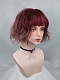 Evahair Cute 2021 New Style Red Ombre Bob Wavy Synthetic with Bangs