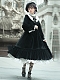 Evahair elegant long sleeve black lolita dress