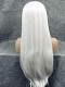 Super Long White Straight Synthetic Lace Front Wig