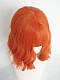 Evahair Bright Orange Medium Length Wavy Synthetic Wig with Bangs