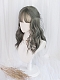 Evahair Grayish Green Long Wavy Synthetic Wig with Bangs