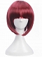 Evahair 2022 New Style Dark Red Short Straight Synthetic Wig with Bangs