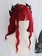 Evahair Red Gothic Medium Length Wavy Synthetic Wig with Bangs