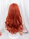 Evahair Red Long Wavy Synthetic Wig with Bangs