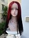 Evahair 2022 New Style Red to Black Ombre Long Straight Synthetic Lace Front Wig