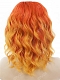 Sunset Orange & Yellow Flame Wavy Bob Synthetic Lace Front Wig 