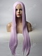 Super Long Lavender Gothic Style Straight Synthetic Lace Front Wig 