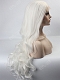 Gorgeous White Long Wavy Synthetic Lace Front Wig