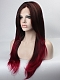 Brown to Red Ombre Color High Quality Synthetic Lace Front Wig