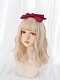 Evahair Puffy Cream Medium Wavy Synthetic Wig with Bangs