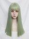 Evahair 2021 New Style Avocado Green Long Straight Synthetic Wig with Bangs