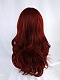 Wine red big wave centre parting vintage Lolita wig