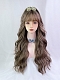 Evahair 2022 New Style Grayish Brown Long Wavy Synthetic Wig with Bangs