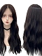 Black-brown Korean-style wavy lace front, middle part without bangs long curly wig