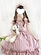 Evahair lattice printed cute lolita dress with bowknot