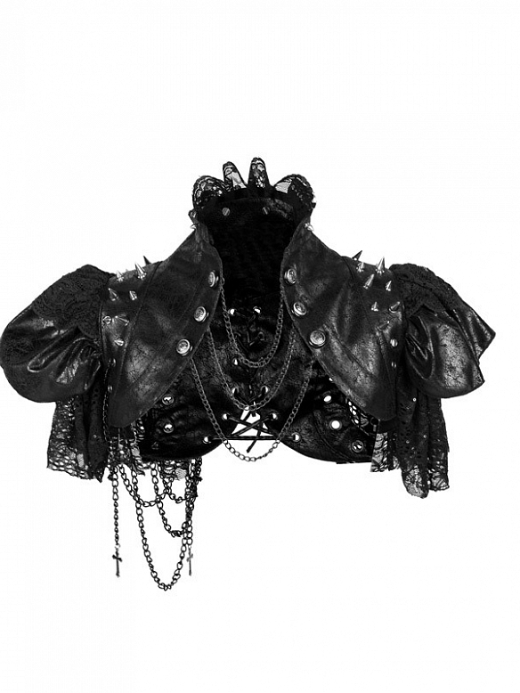 Evahair Dark Punk Style black Rivet Shawl