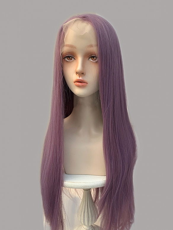Preorder--Evahair 2021 New Style Dreamy Light Purple 13*6 Long Straight Synthetic Lace Front Wig