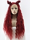 Dark Wine Red with Slight Wavy Style Synthetic Lace Front Wig