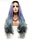 Evahair new fashion front lace long cuel hair gradient wig
